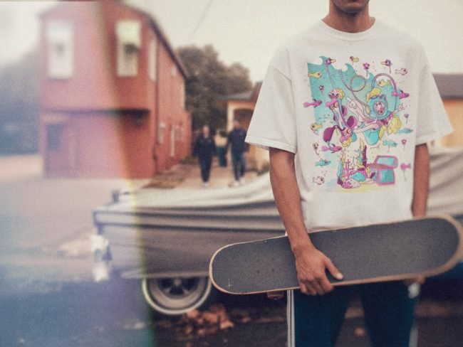 Underwater skateboarder!